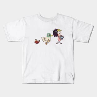 sarah and duck goes to the beach in beach break 2 / children cartoon Kids T-Shirt